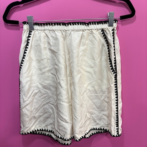Toteme Oversized Embroidered Silk Shorts - Picture 2 of 5